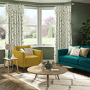 Elmley Ochre-Teal Fabric A5 Sample